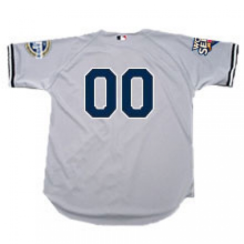 2009 World Series Yankees Authentic Home Jersey Customized with both Patches  - Plain on Back